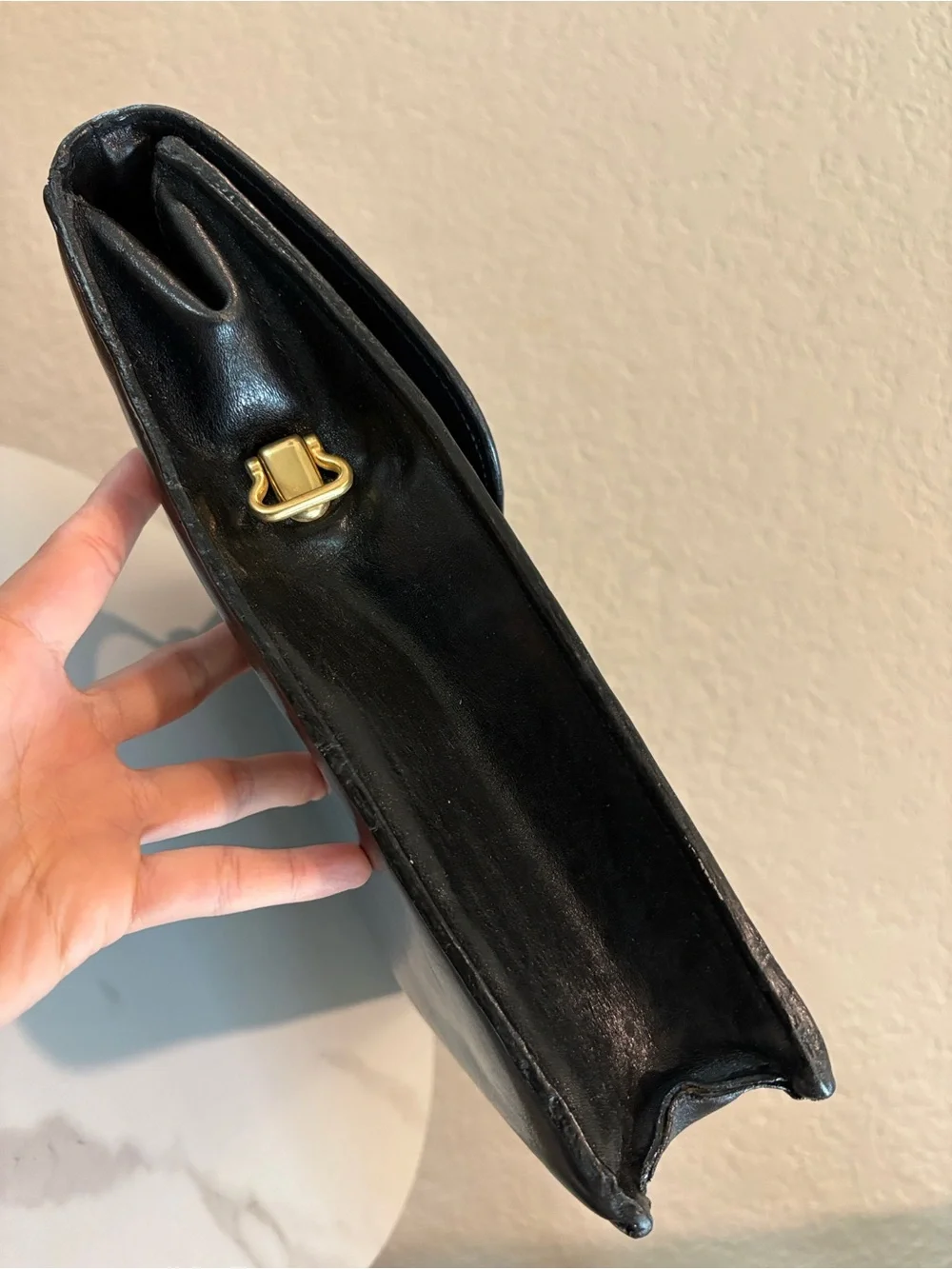 Bally Black Leather Briefcase with Gold-Tone Combination Lock